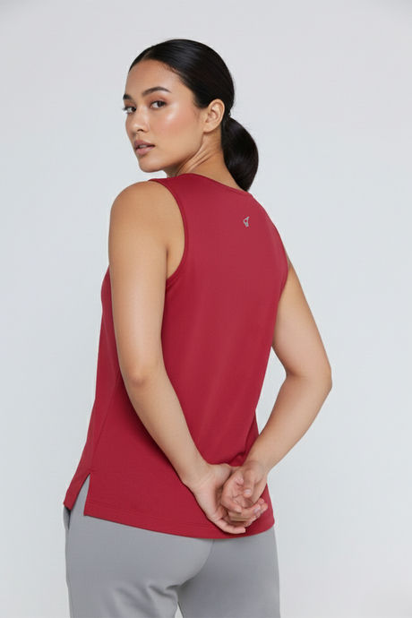 Zelocity Quick Dry Relaxed Tank Top - Deep claret — image 3